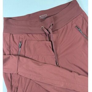 Athleta Trekkie North Jogger Pants Women Size 6 Rosewood Zip Pockets Drawstring